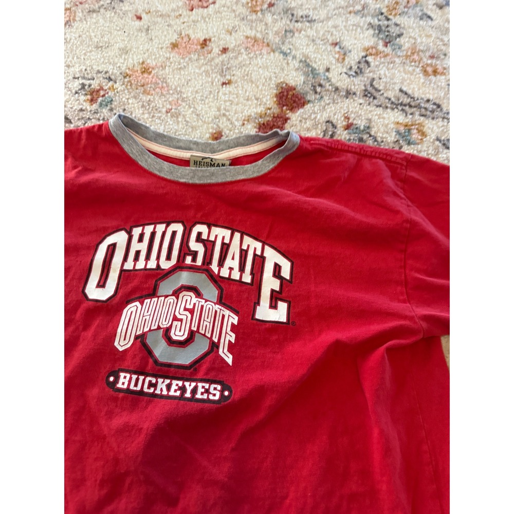 Reebok Heisman Vintage Ohio State Buckeyes Red Graphic T-Shirt Mens Size M